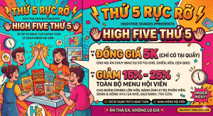 thứ 5 tại high five snacks 